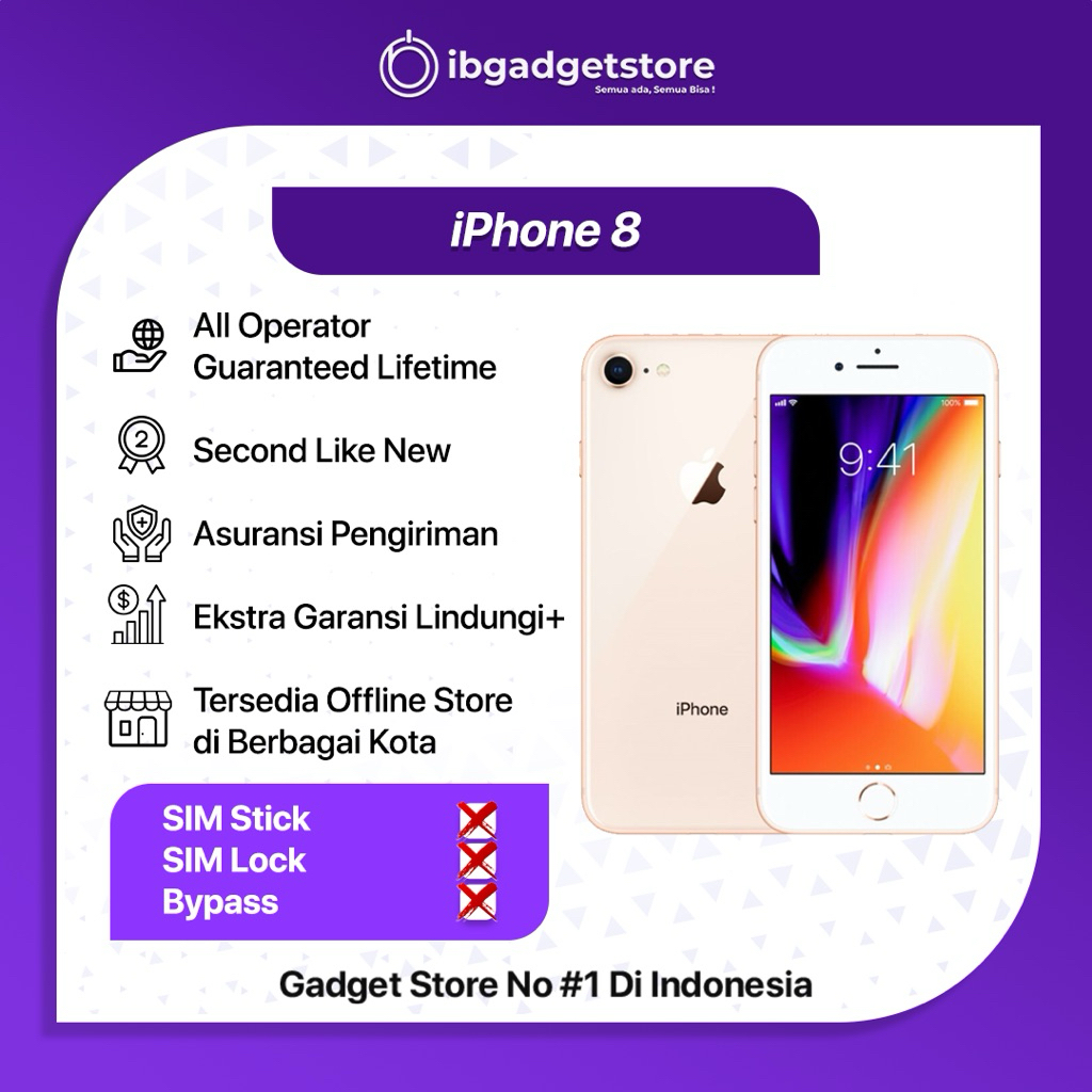 Iphone 8 64GB/256GB Secondhand Like New Bergaransi