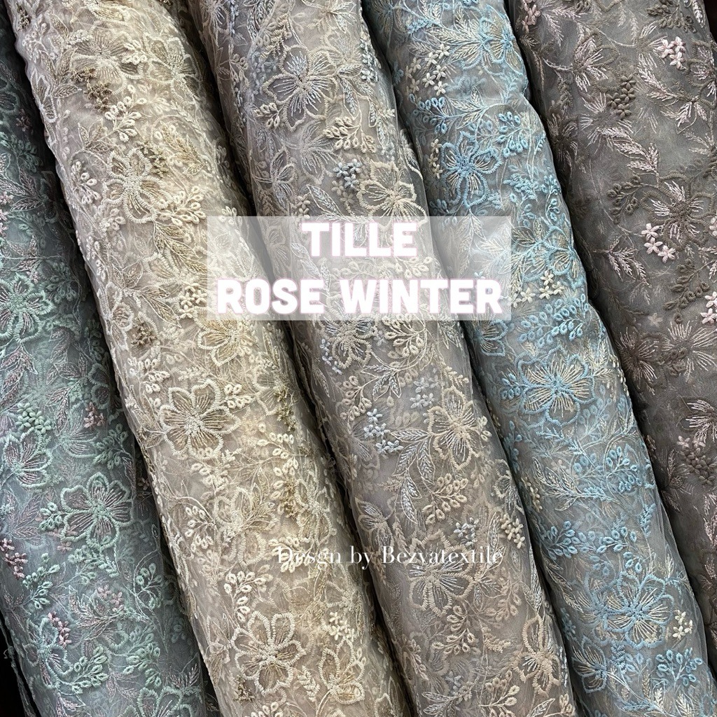 TILLE ROSE WINTER  / TILLE MOTIF / TILLE 3D