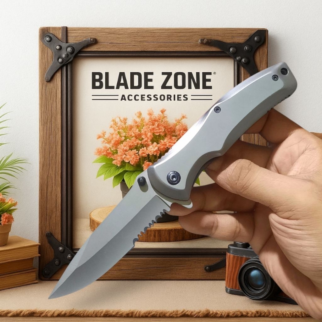 Pisau Survival Lipat Outdoor BG Grylls Polos / Pisau Tactical / Survival Kit