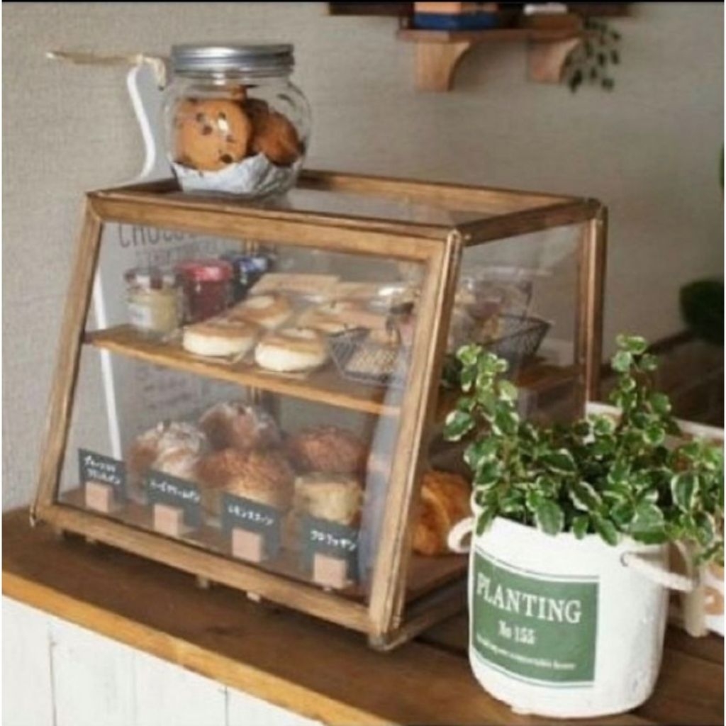 Etalase Kayu Jati Belanda kombinasi Akrilik Etalase Roti Cake