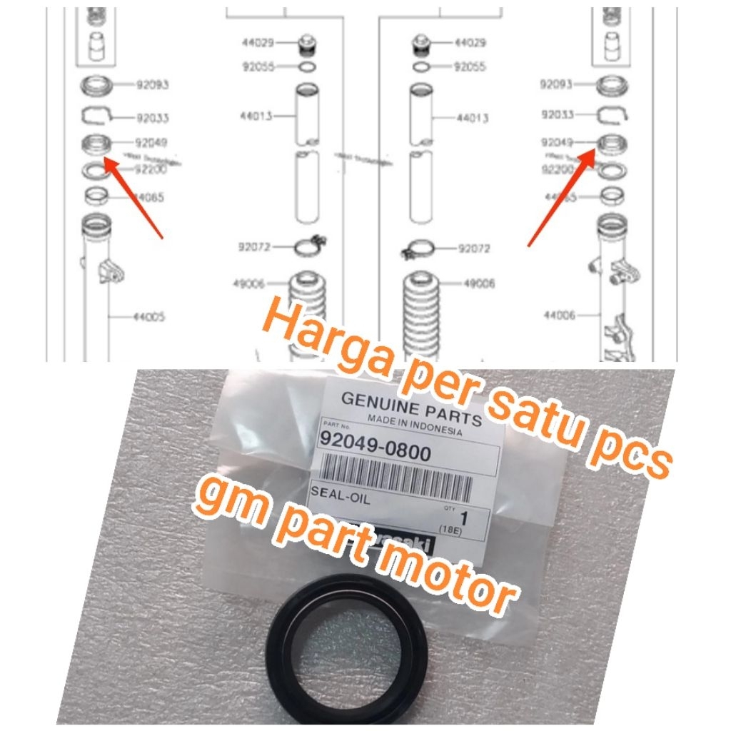 seal shock depan W175 original