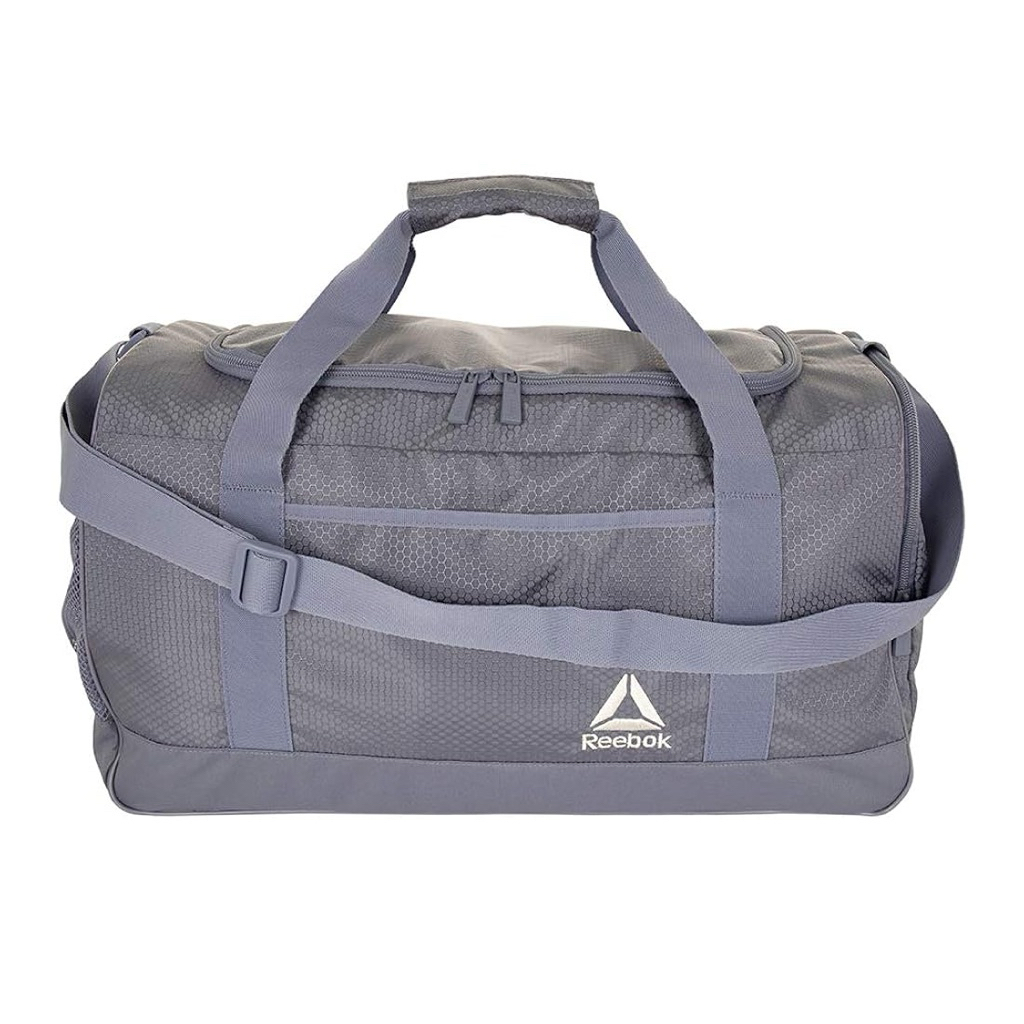 Reebok Garnet Large Gym Bag Unisex Sport Duffel Bag Heather Grey
