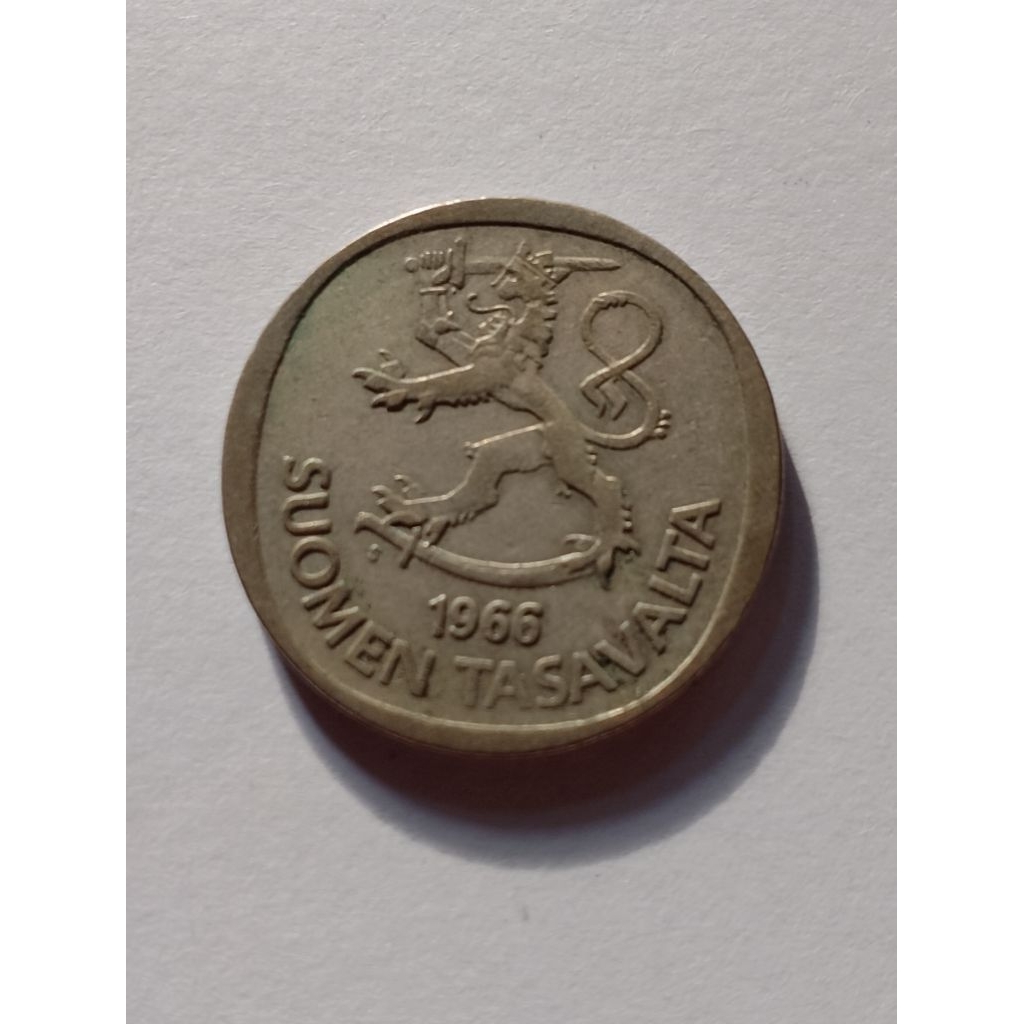 Koin perak Finlandia 1 markka 1966 vf