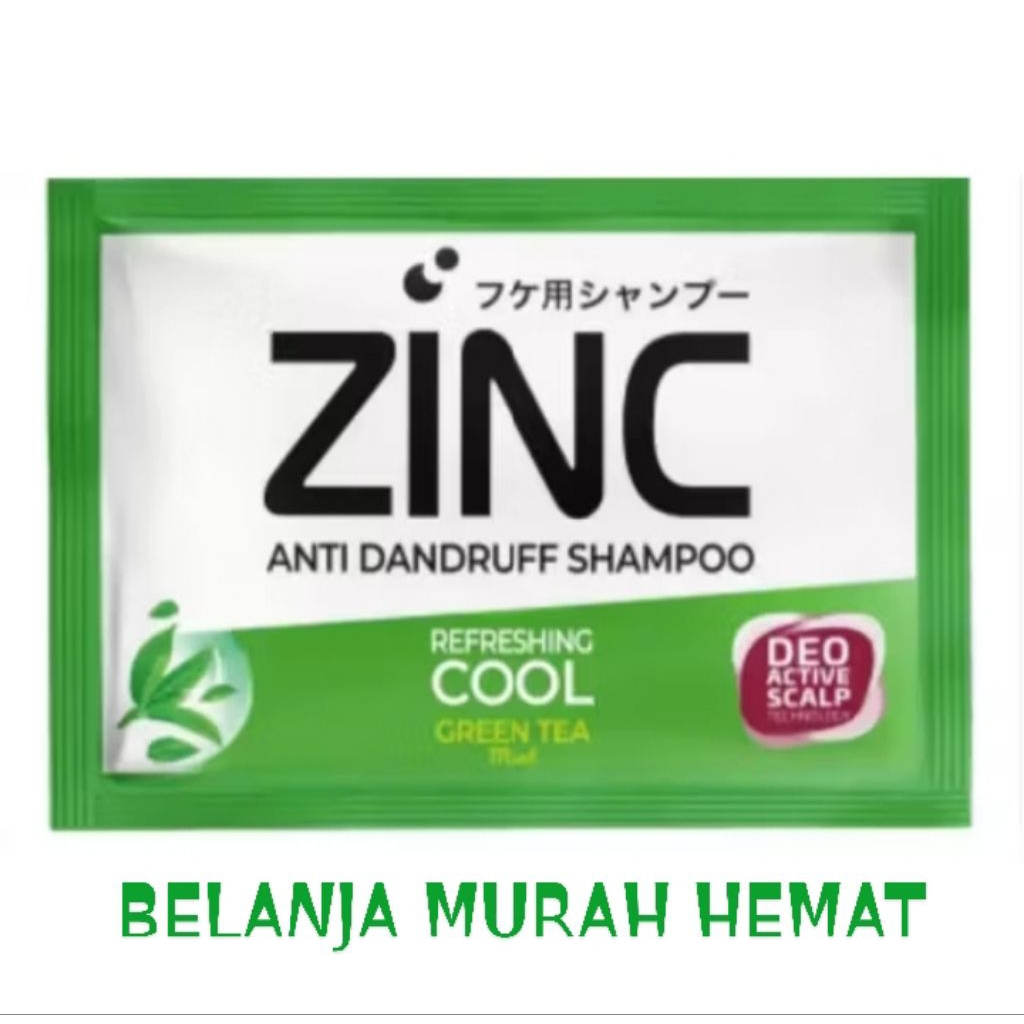PAKET 5 RENCENG SHAMPO ZINC HIJAU 60 SACHET