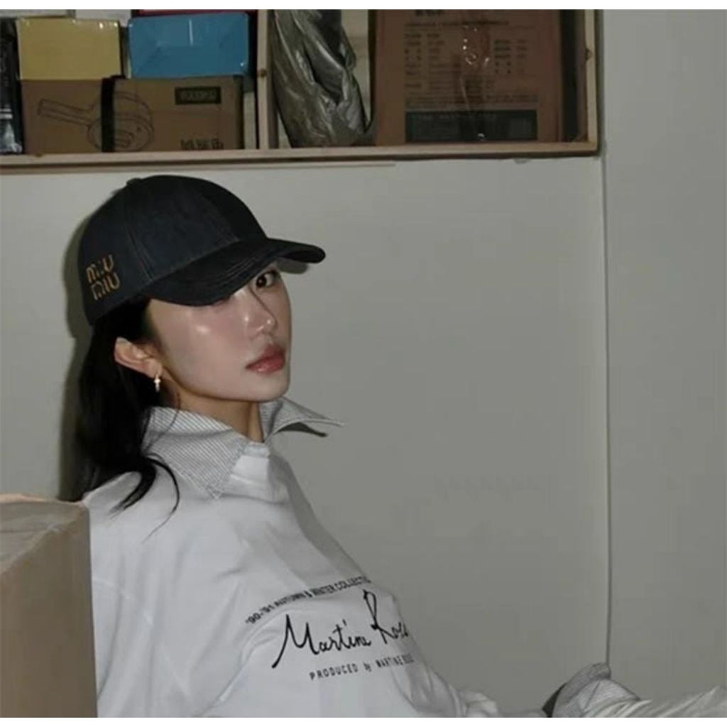 baseball miu-miu logo samping / topi wanita , topi pria