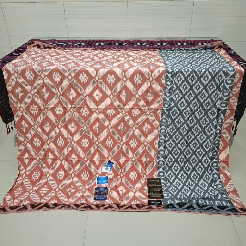Sarung Abu Yaman A1 210 Motif Kawung Full Mercerized Premium Jahit Tengah ATBM (Bisa COD)