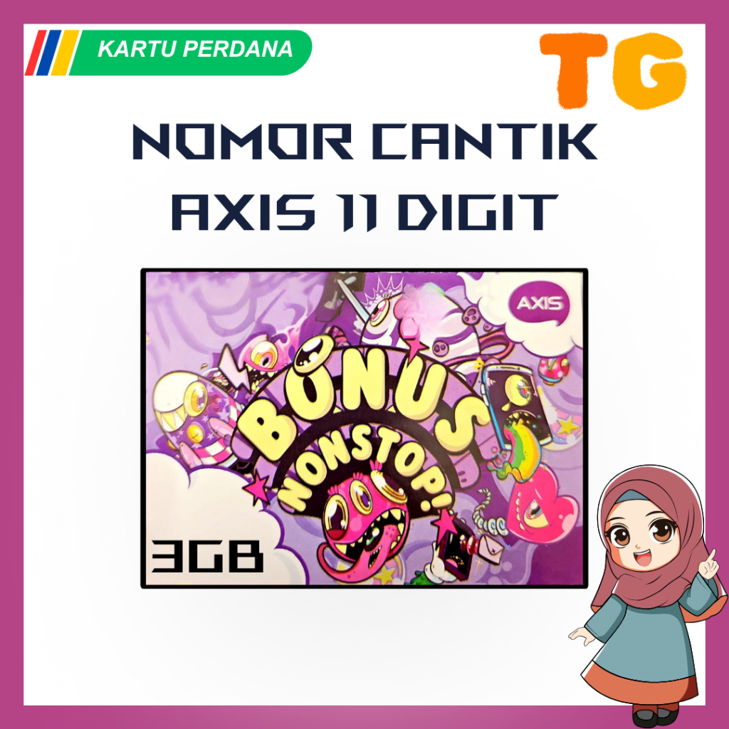 Kartu Perdana Nomor Cantik Axis 11 Digit Kuota 3GB Murah Nasional Segel