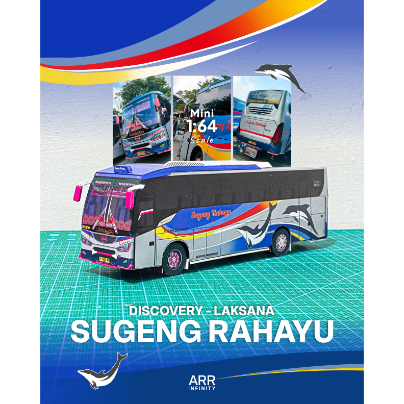 Miniatur Bus Paperbus Sugeng Rahayu Discovery 1/64