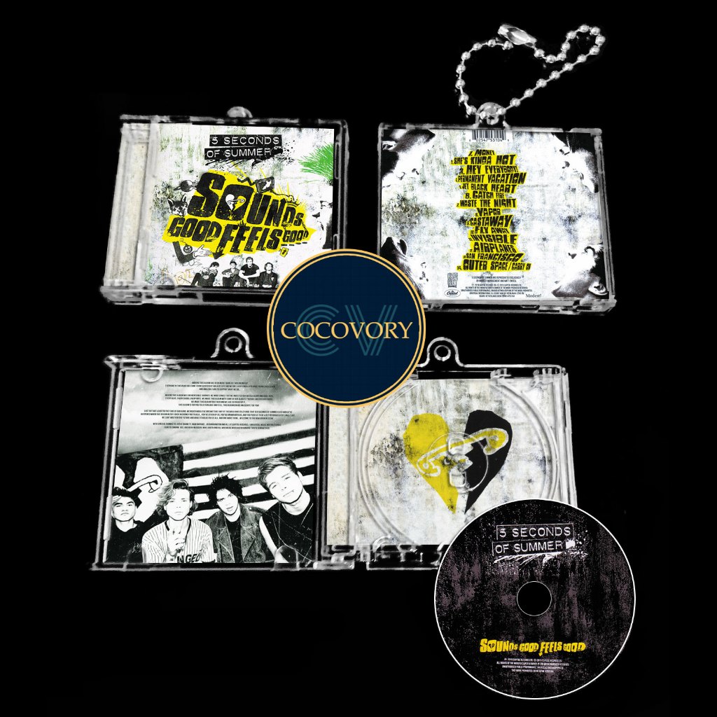 5SOS Mini CD Album NFC Keychain gantungan kunci ganci keyring 5 Seconds of Summer