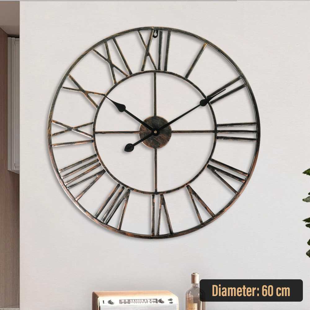 Jam Dinding Meigar 60cm Vintage Quartz Silent Movement – Jam Dinding Besar Desain Klasik Mewah Elega