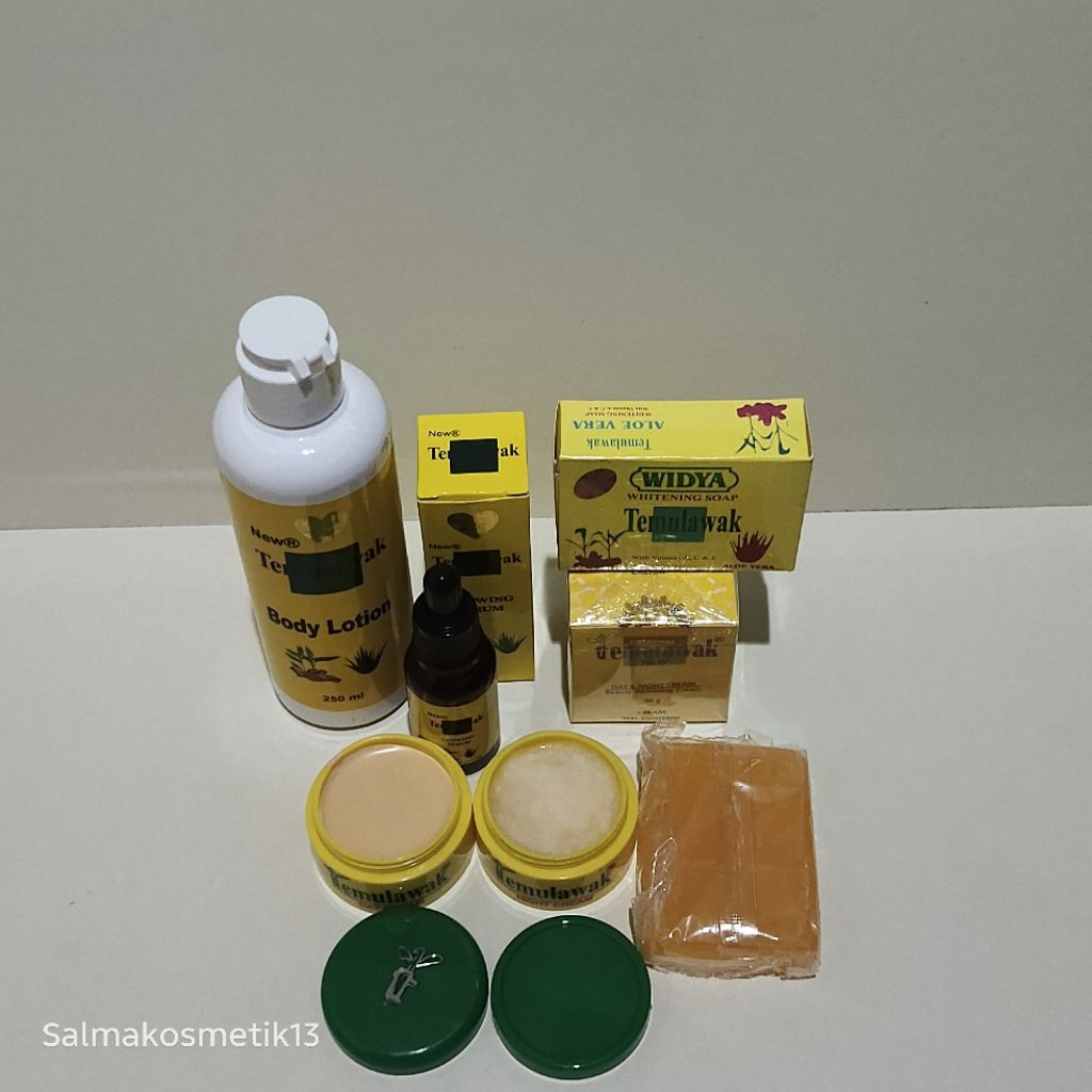 Paket Cream Temulawak 5Inn1 Membuat Wajah Tampak Cerah // Cream Siang, Malam, Sabun, Serum glowing, 
