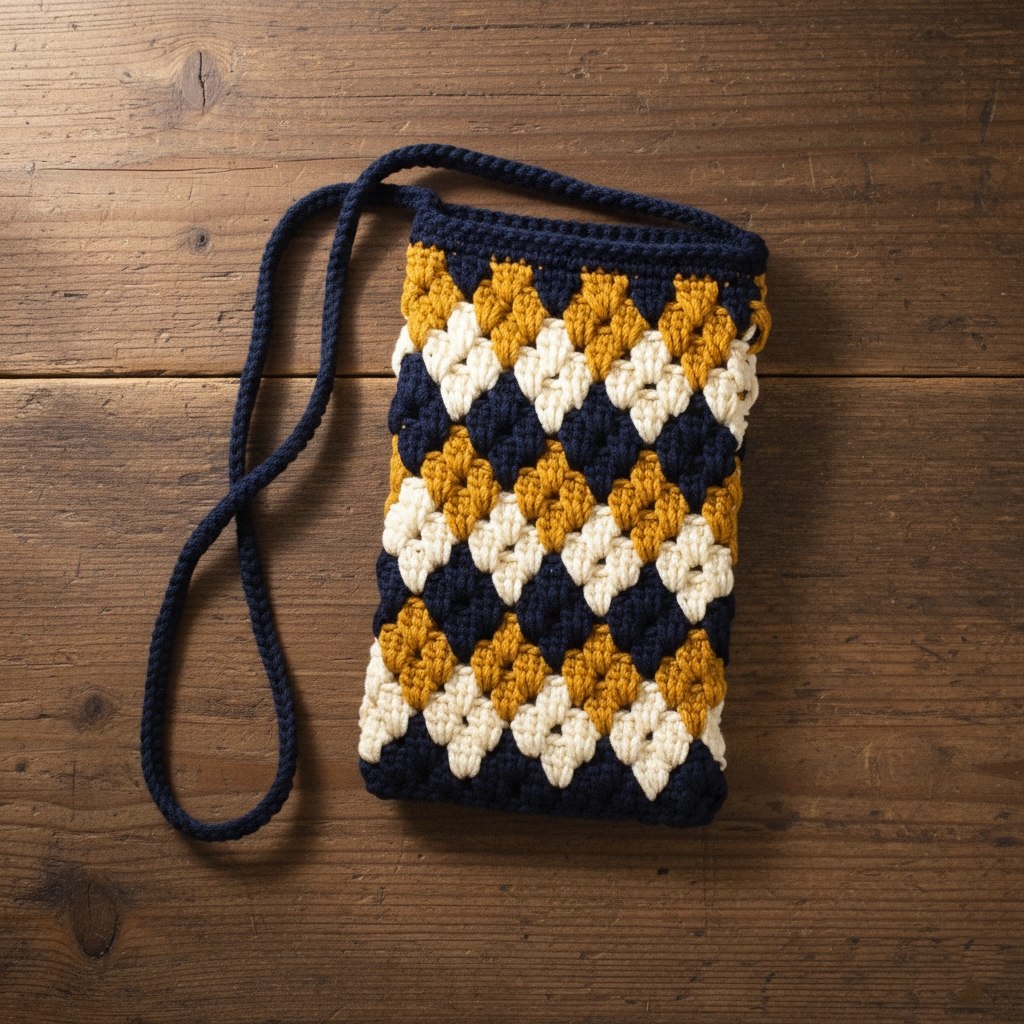 Tas HP Rajut Wanita Selempang  Zipper / Dompet Smartphone Crossbody Resleting Handmade