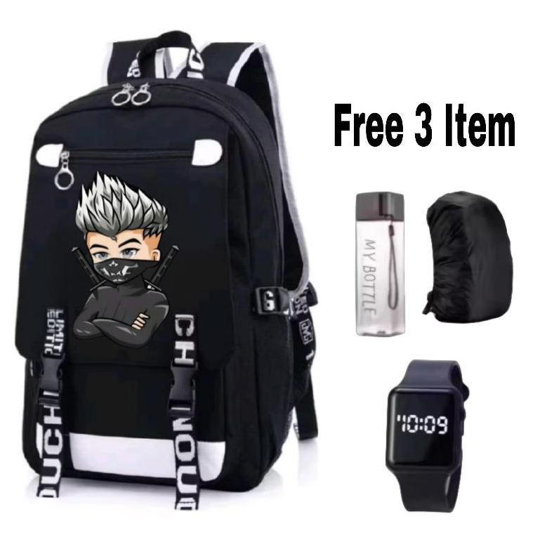 Tas Ninja Free Fire-Tas Sekolah FF-Tas Ransel Anak-Tas FF Ninja