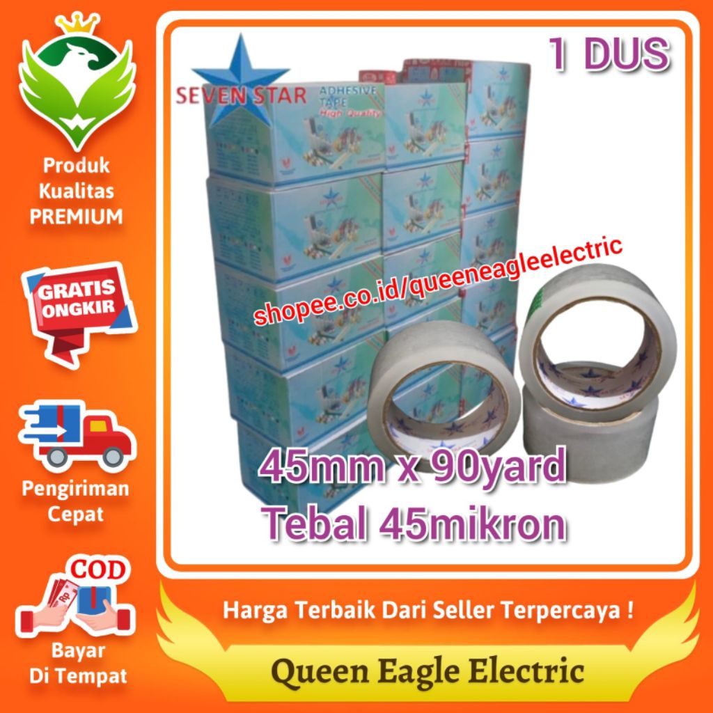 [1 Dus] Seven Star - Lakban 45mm x 90yard x 45mikron (1 DUS)