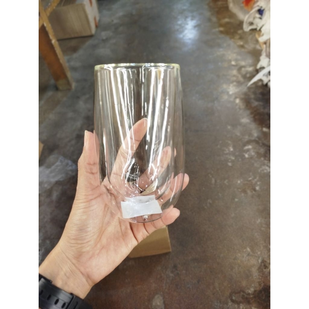 gelas kaca double wall kapasitas 350ml bahan kaca