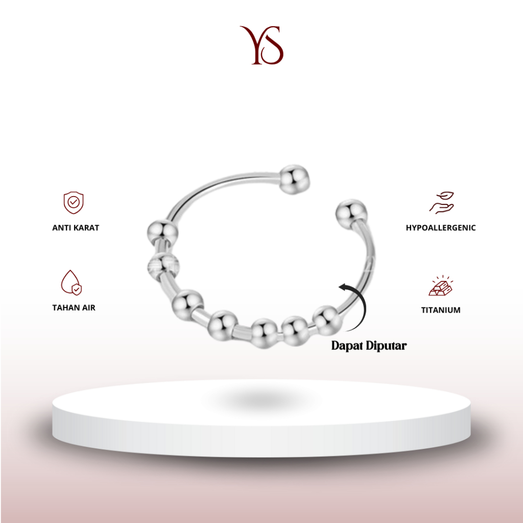 Anxiety Ring CINCIN Fidget Titanium Anti Karat Unisex | Your Soul Jewelry