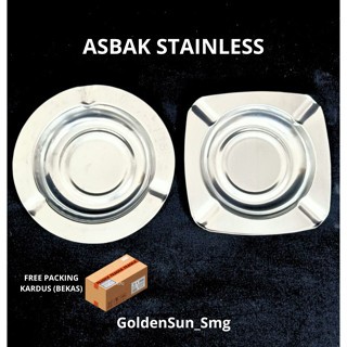 Asbak Stainless Segi Bulat Tempat Rokok / Asbak Stainlees Keren / Tempat Rokok Stainlees