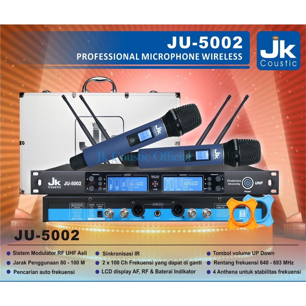 Microphone Wireless JU 5002 HH Jk Coustic Mic wireless ju-5002