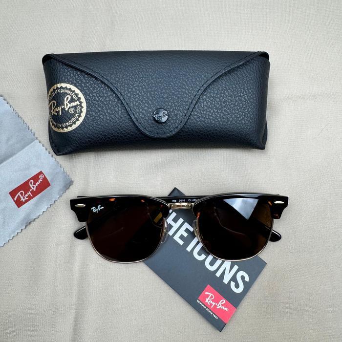 Kacamata Rayban Clubmaster RB3016 Tortoise Lensa Coklat Second Original
