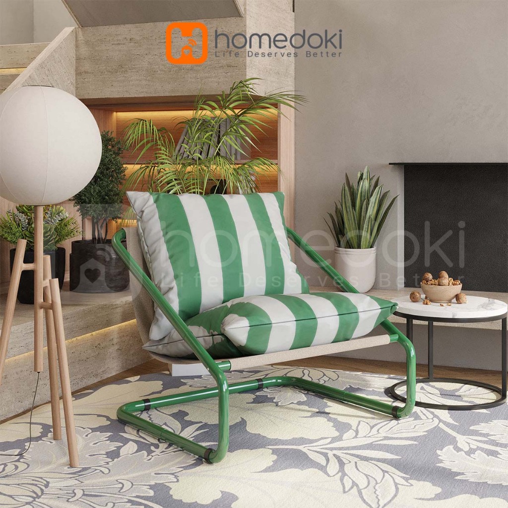 Homedoki Bambu-Homedoki Sofa/Kursi Santai/Kursi Santai Teras/Kursi Sofa/Sofa Single