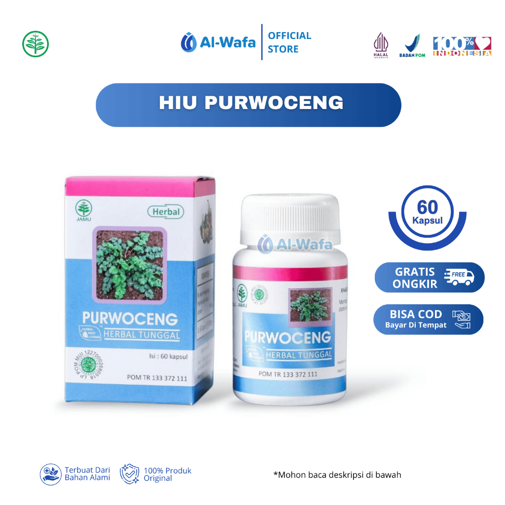 HIU - Purwoceng Herbal Indo Utama Isi 60 Kapsul