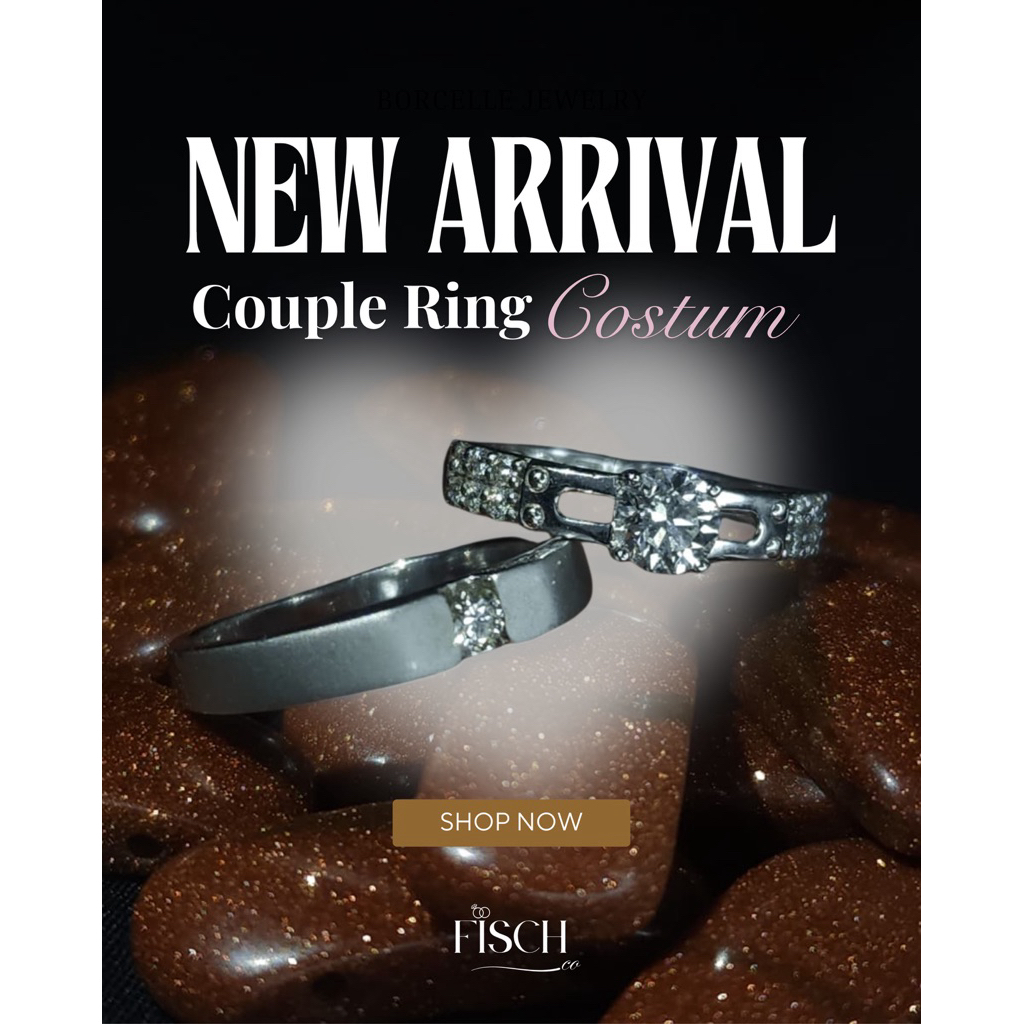 Costum Cincin Couple Tunangan Pernikahan Cincin Emas Berlian