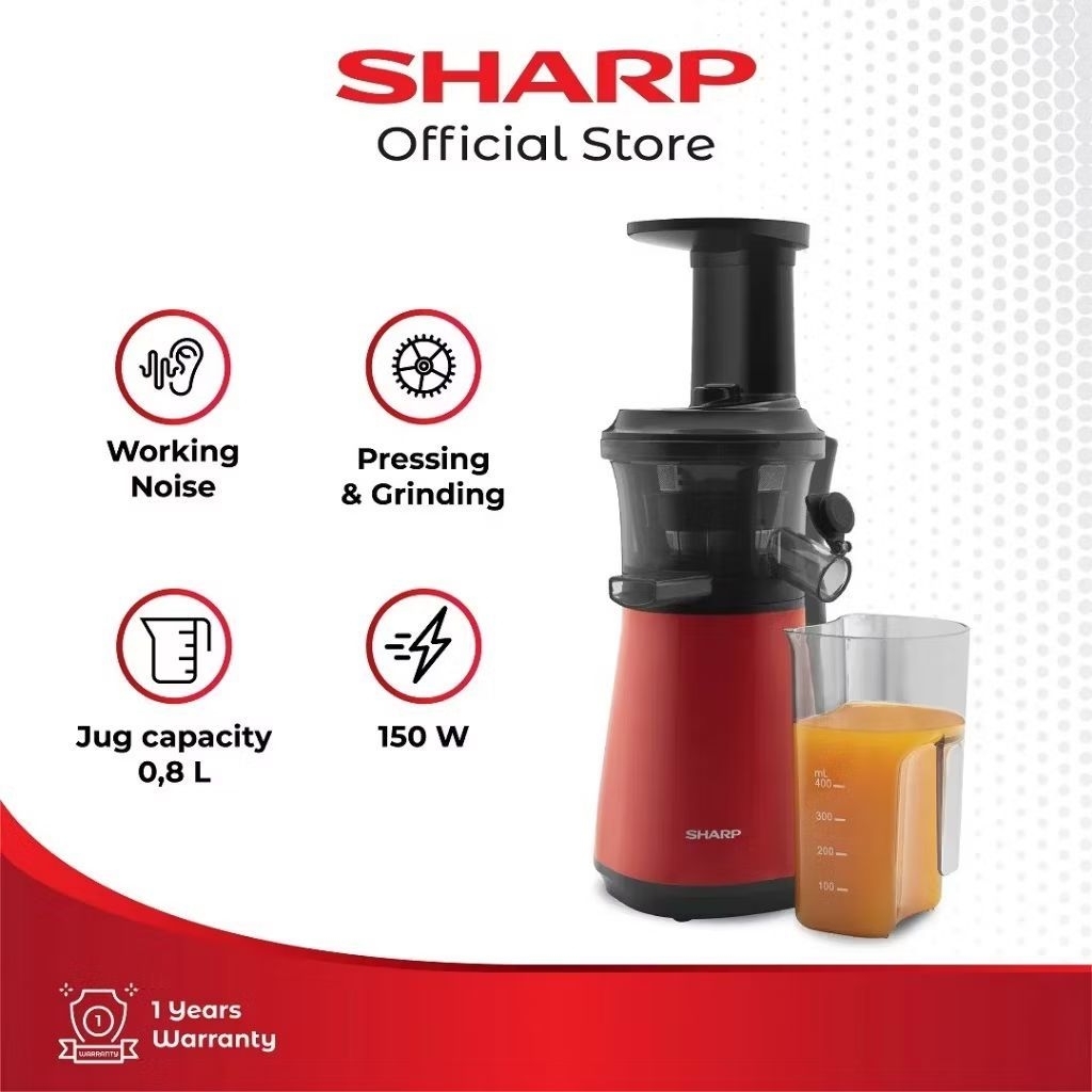 SHARP Slow Juicer EJ-C20Y-RD Juicer - Merah