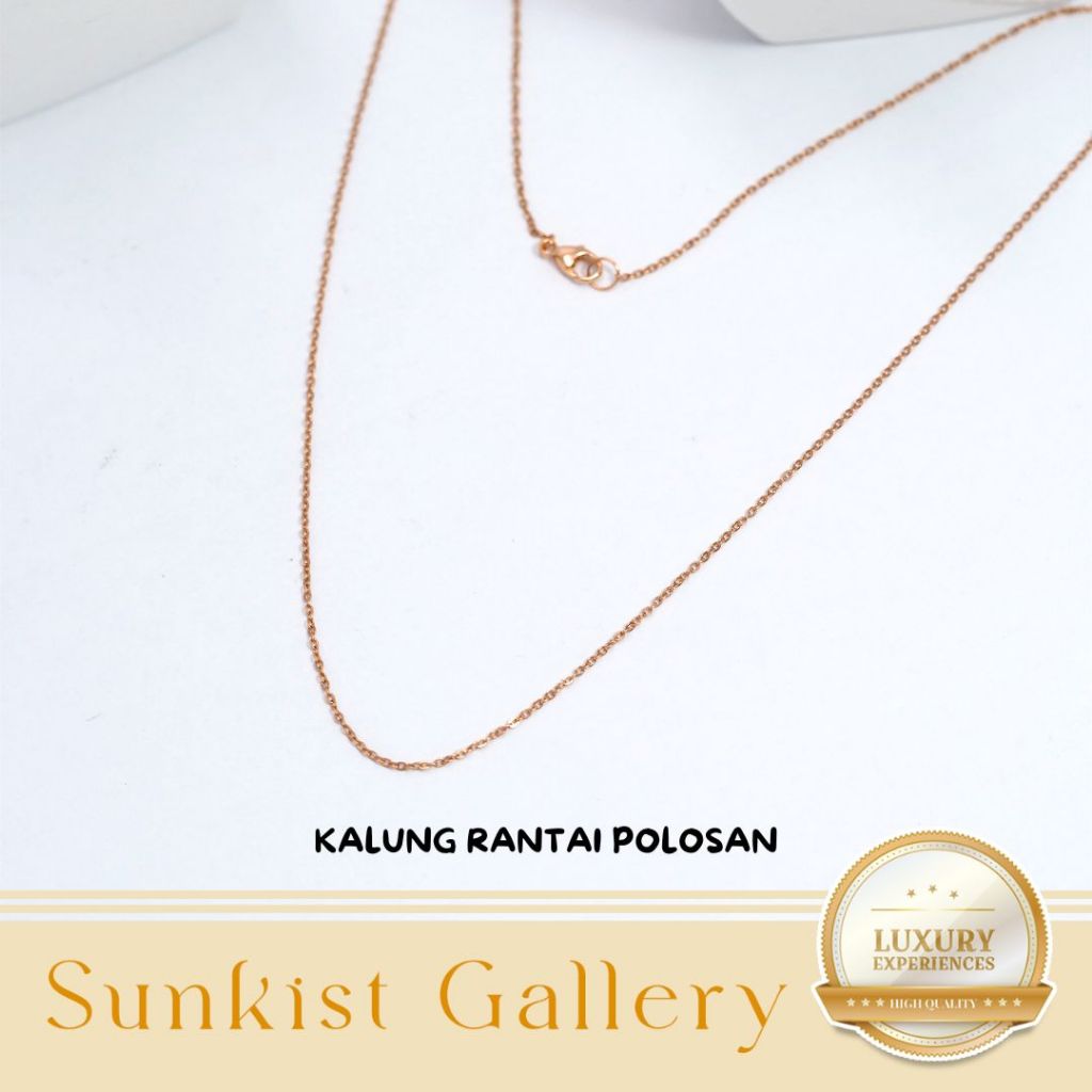 KALUNG RANTAI POLOSAN ANAK-ANAK DAN DEWASA PANJANG 35CM & 42CM EMAS ASLI EMAS MUDA KADAR 6K (300) & 