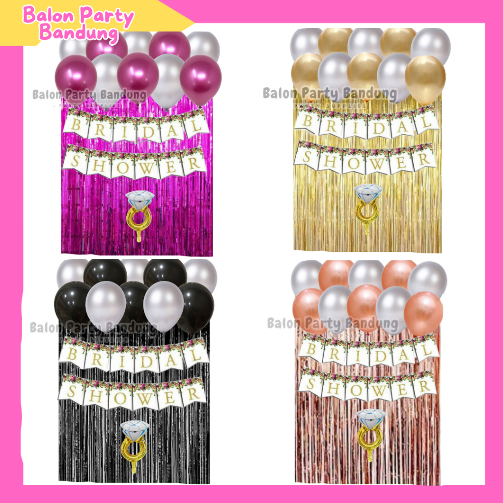 BALON PARTY Paket Bridal Shower (BSW 1) / Dekorasi Pesta Sebelum Nikah