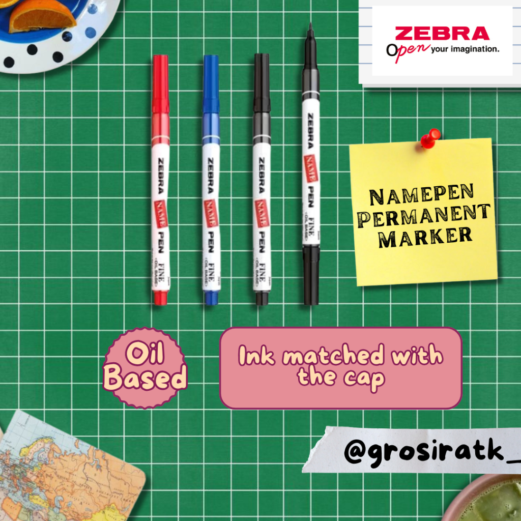 Zebra Namepen Permanent Marker / Spidol Permanen