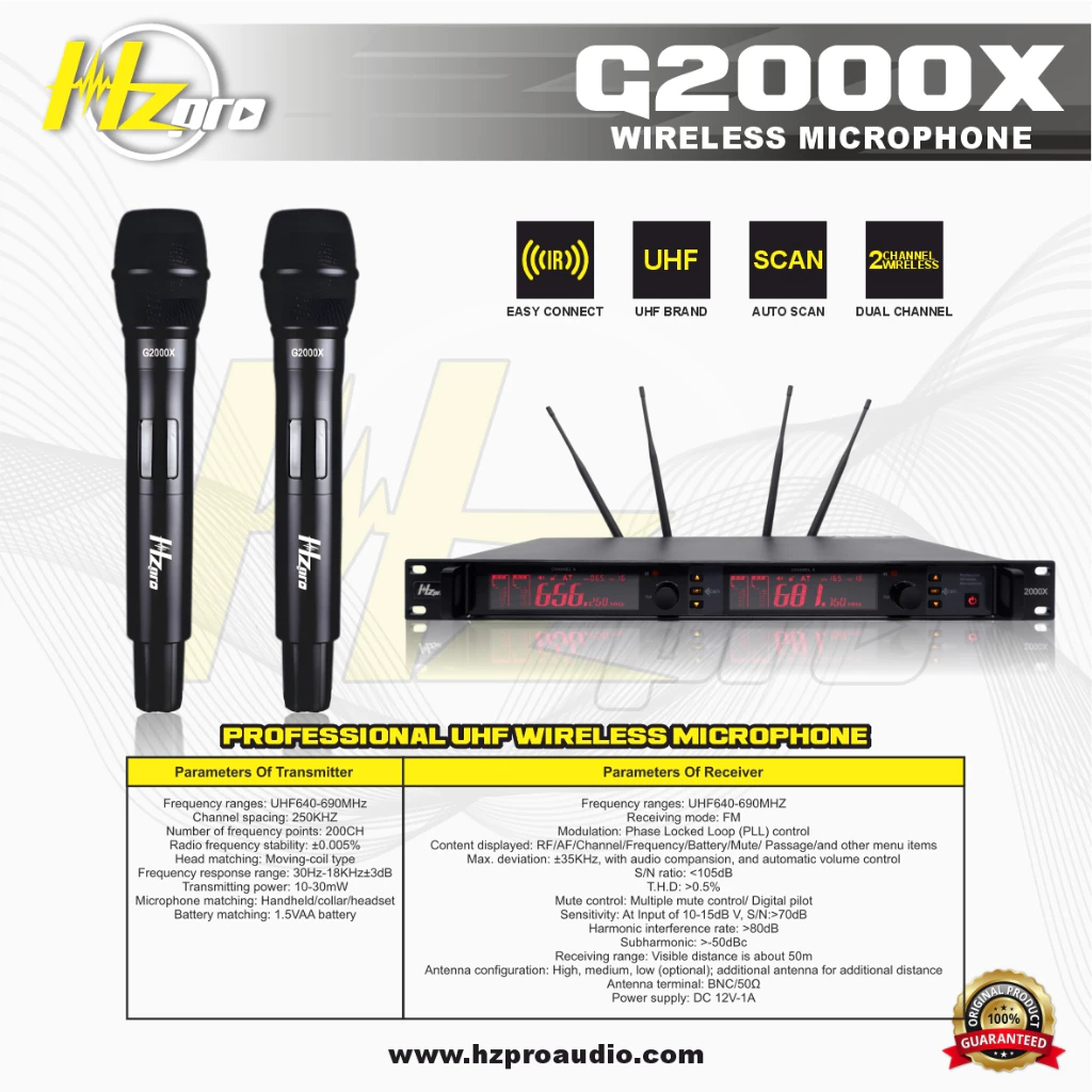 MIC WIRELESS HZ PRO G2000X ORIGINAL