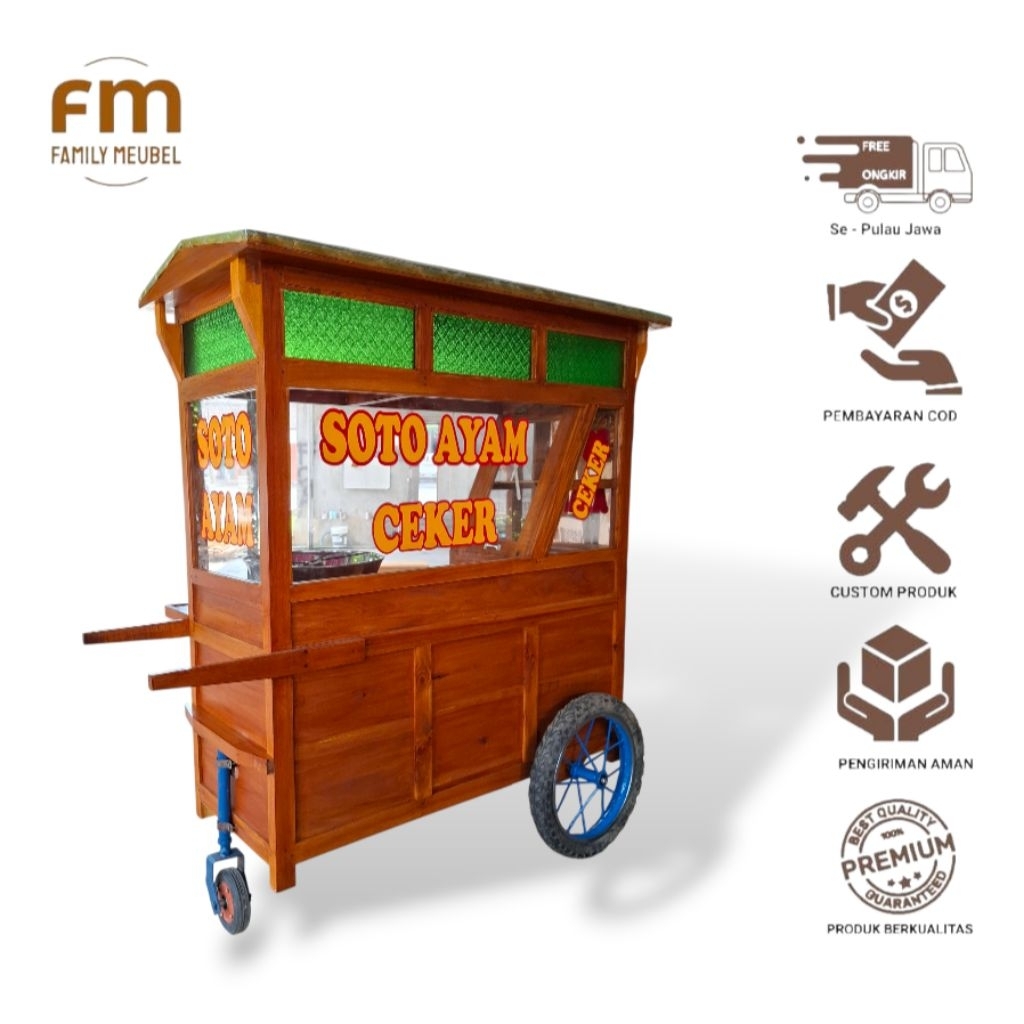 Gerobak soto ayam, gerobak soto lamongan free sticker