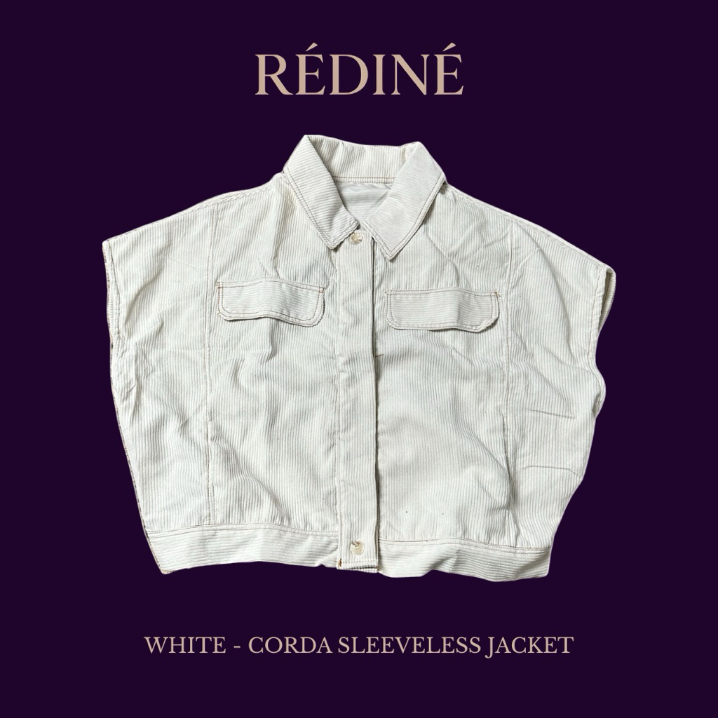 REDINE - CORDA SLEEVELESS JACKET Jaket Wanita Tanpa Lengan Corduroy Oversize Casual Korean Look | Ov