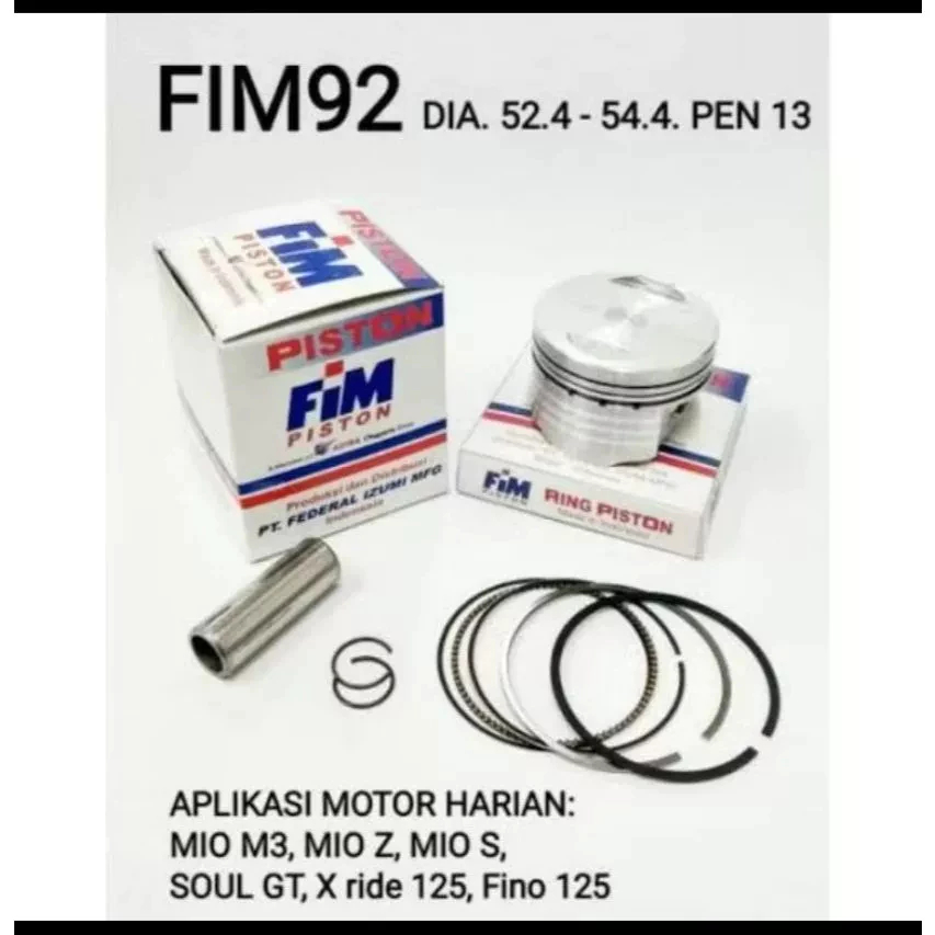 Piston FIM Yamaha Mio M3 Mio S Mio Z Mio Soul GT Fino 125 X Ride 125 FIM92 FIM 92