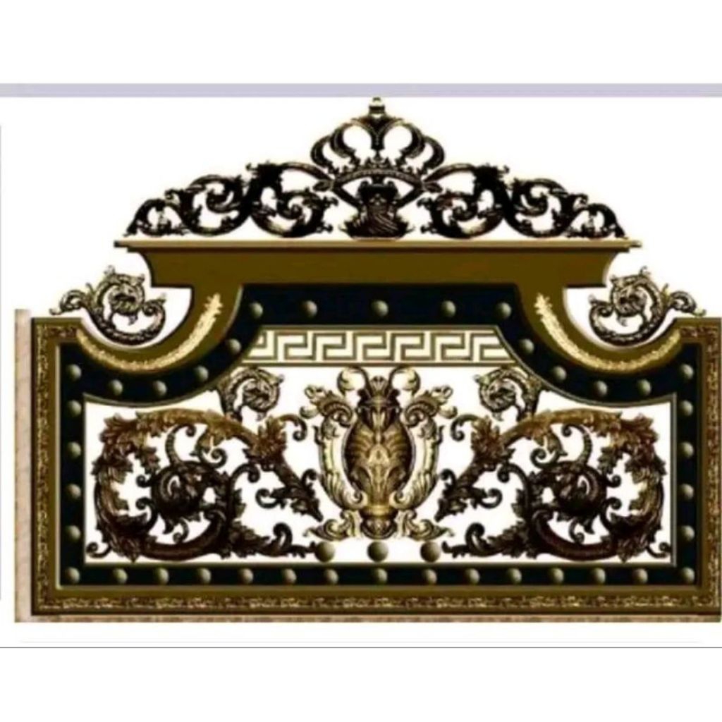 ornamen pagar besi mahkota atas satu set