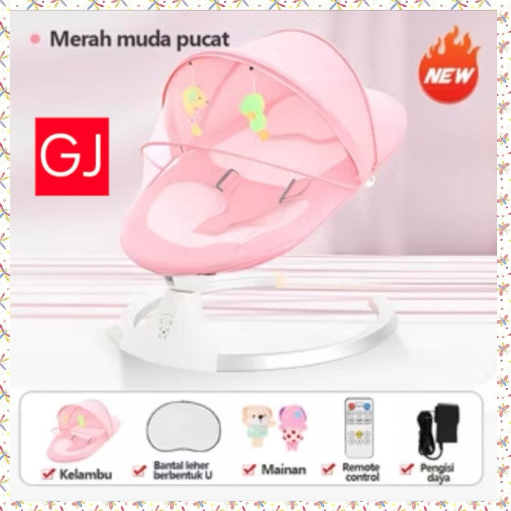 Ayunan Bayi Otomatis Elektrik Baby Swing Listrik Lipat Ayunan Bayi Otomatis lengkap dengan mainan da