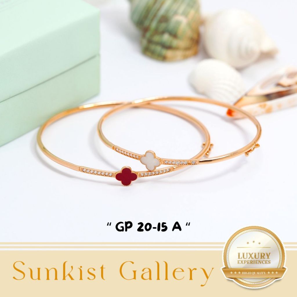 GELANG BANGLE WANITA KUNCIAN MODEL BUNGA EMAS ASLI EMAS MUDA KADAR 6K (300) & 8K (375) GELANG BANGLE
