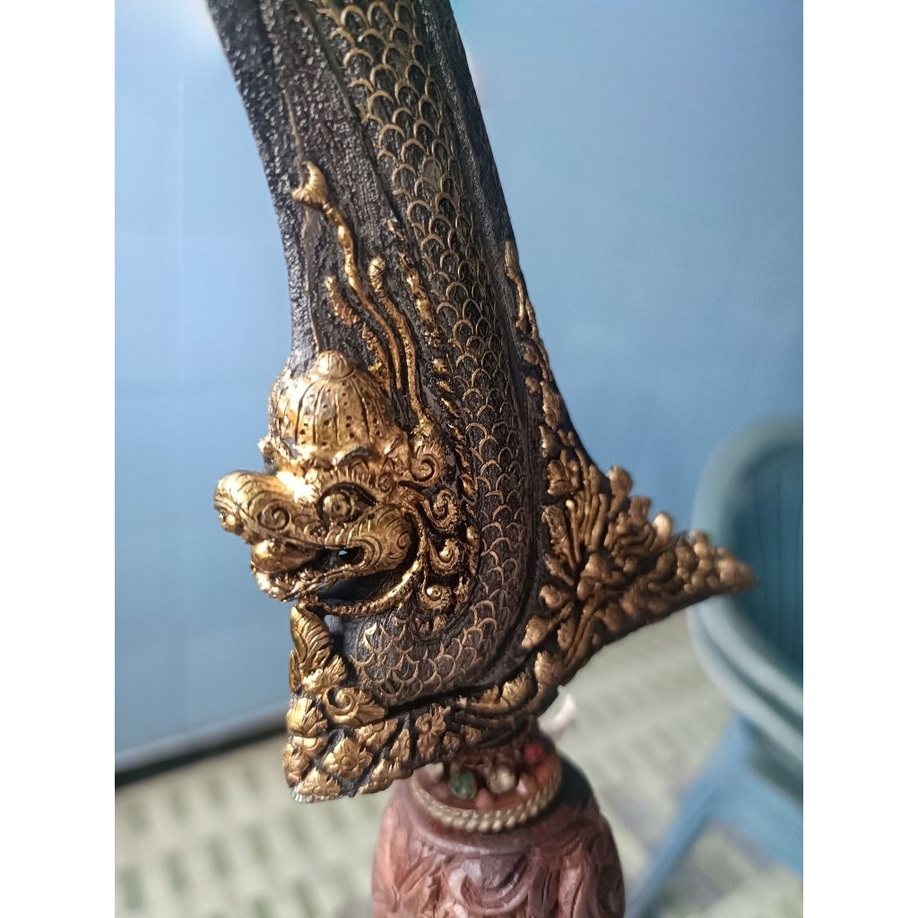 Pusaka Wingit Keris "NOGO ROJO LUK 7" Kinatah Kamarogan Kamardikan Istimewa