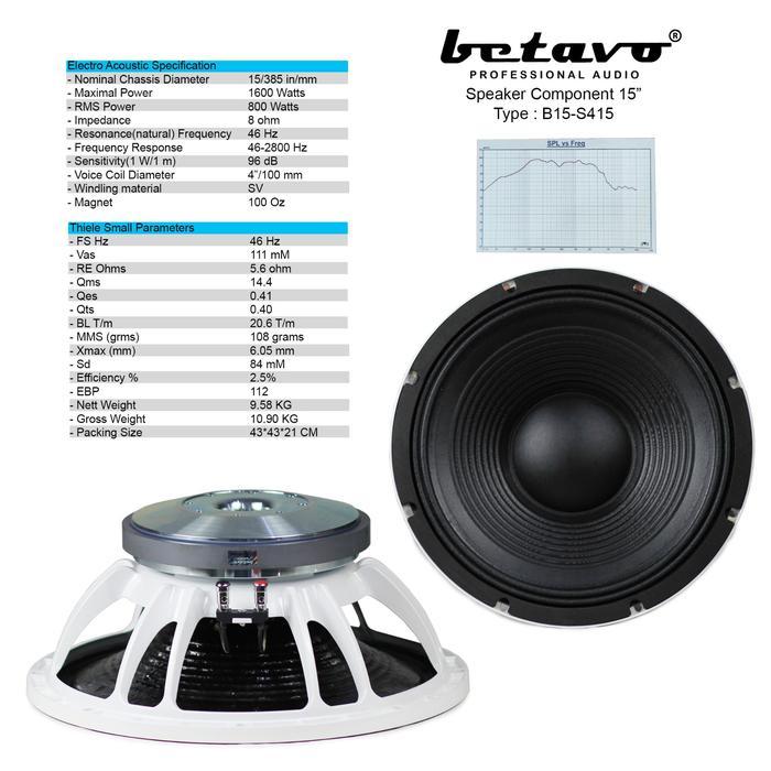 Speaker Component  betavo 15 inch B15 S415 | VC 4"