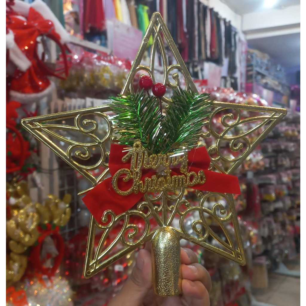 BINTANG NATAL/TOPPER BINTANG/TOPPER POHON NATAL BENTUK BINTANG/ORNAMENT NATAL