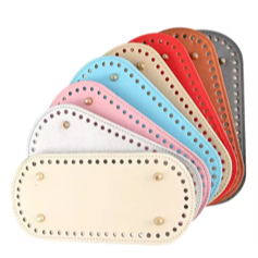 Alas tas rajut kulit sintetis tebal OVAL - tatakan tas rajut bahan kulit