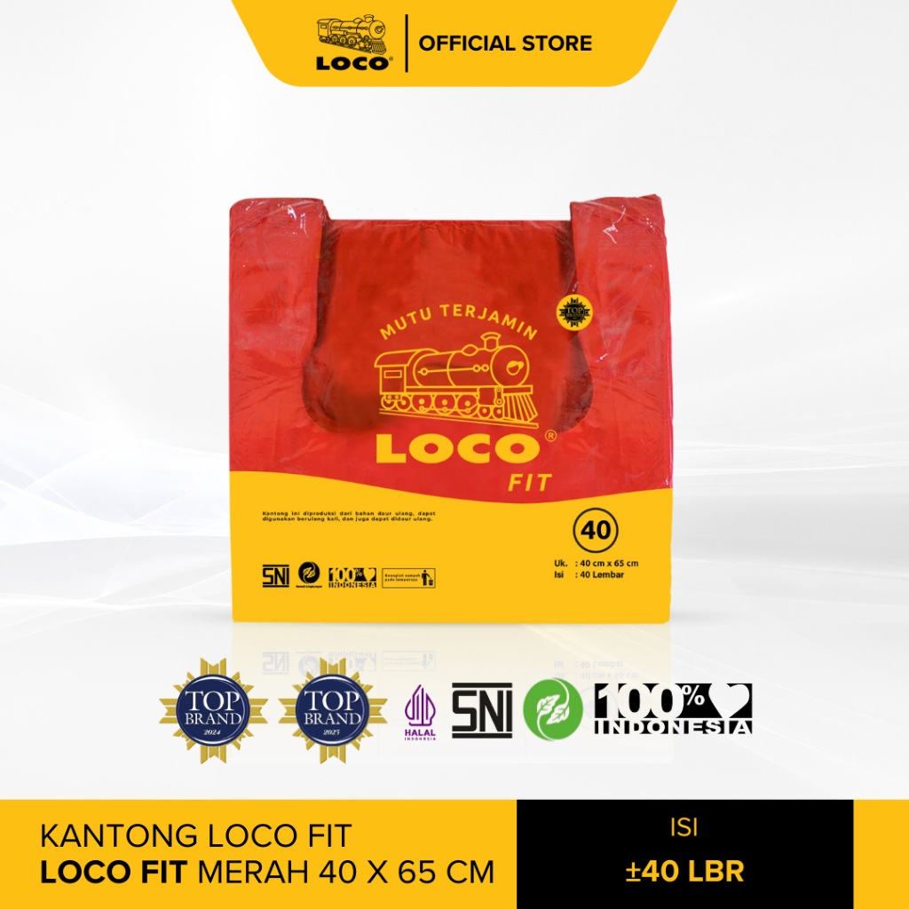 LOCO - Kantong Plastik Merah | Kantong Kresek | LOCO FIT | FIT Merah 40