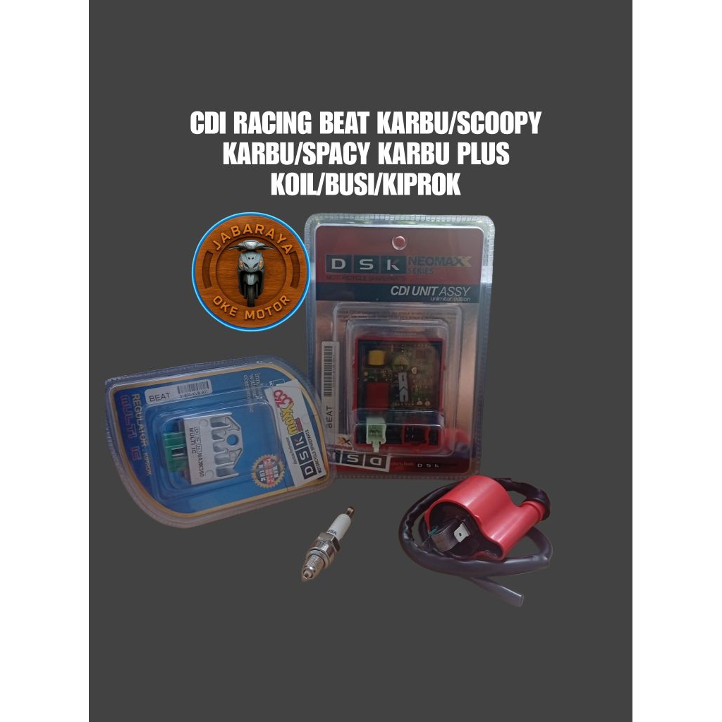 CDI RACING BEAT KARBU/SCOOPY KARBU/SPACY KARBU PLUS KOIL/KIPROK/BUSI RACING MERK DSK NEOMAX