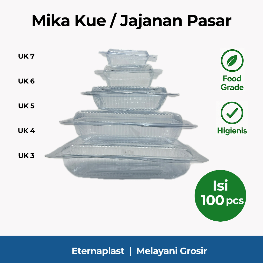 (100PCS) Mika Kue | Mika Jajanan Pasar | Mika Kue Basah | Mika Kue Kering | Kotak Plastik Kue Pasar