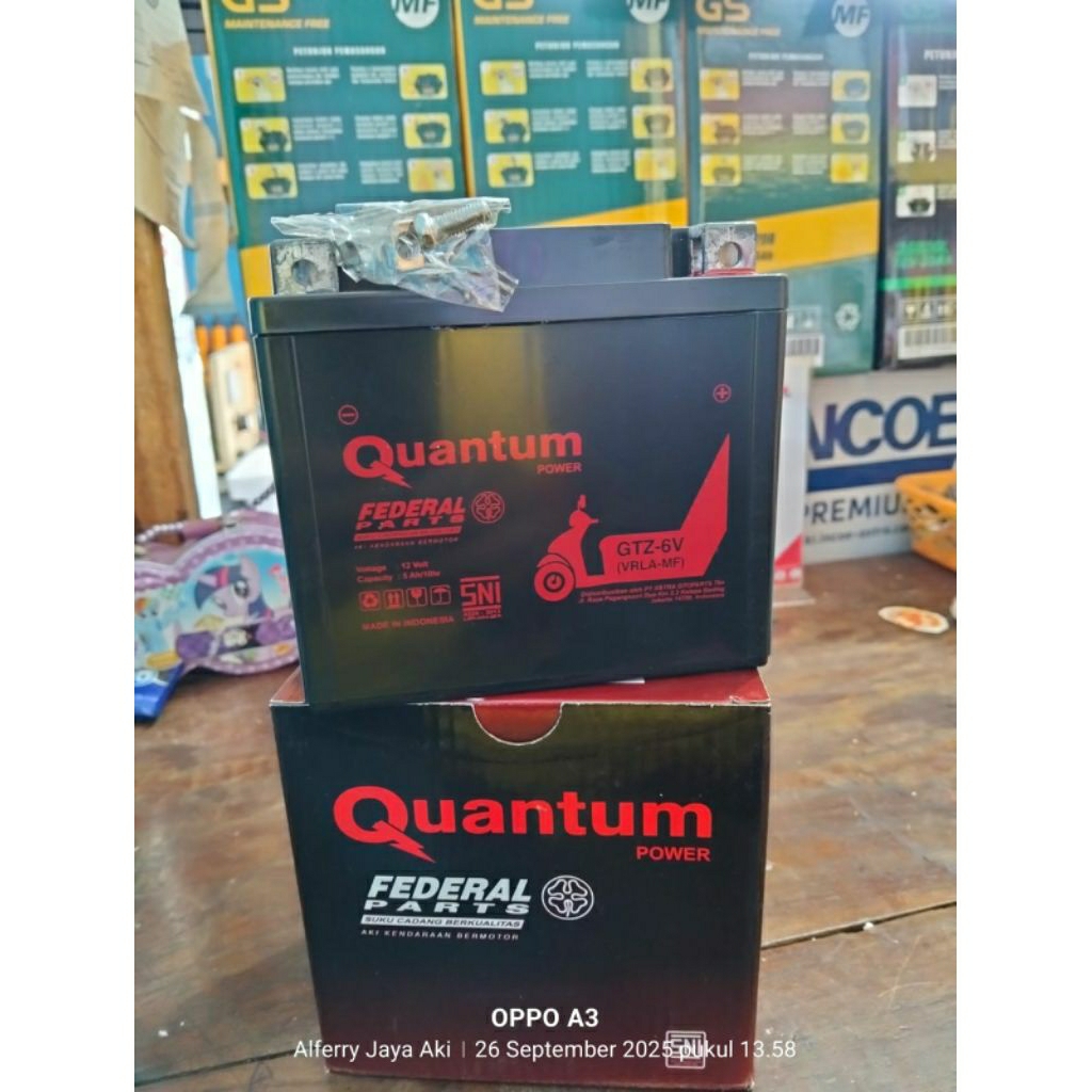 Aki Federal Quantum Gtz6v Vario, Scoopy, Satria Fu, Nmax new, Aerox