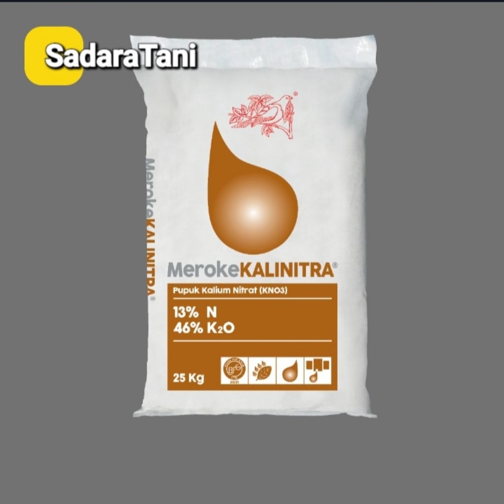Pupuk Kalium Nitrat(KNO3) MerokeKALINITRA N 13% K2O 46% @25Kg