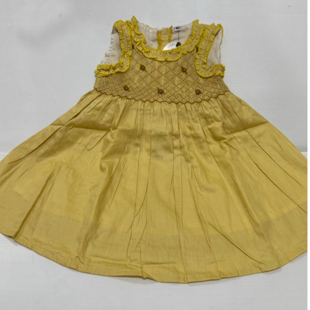 Dress baby smock katun 1-2 tahun