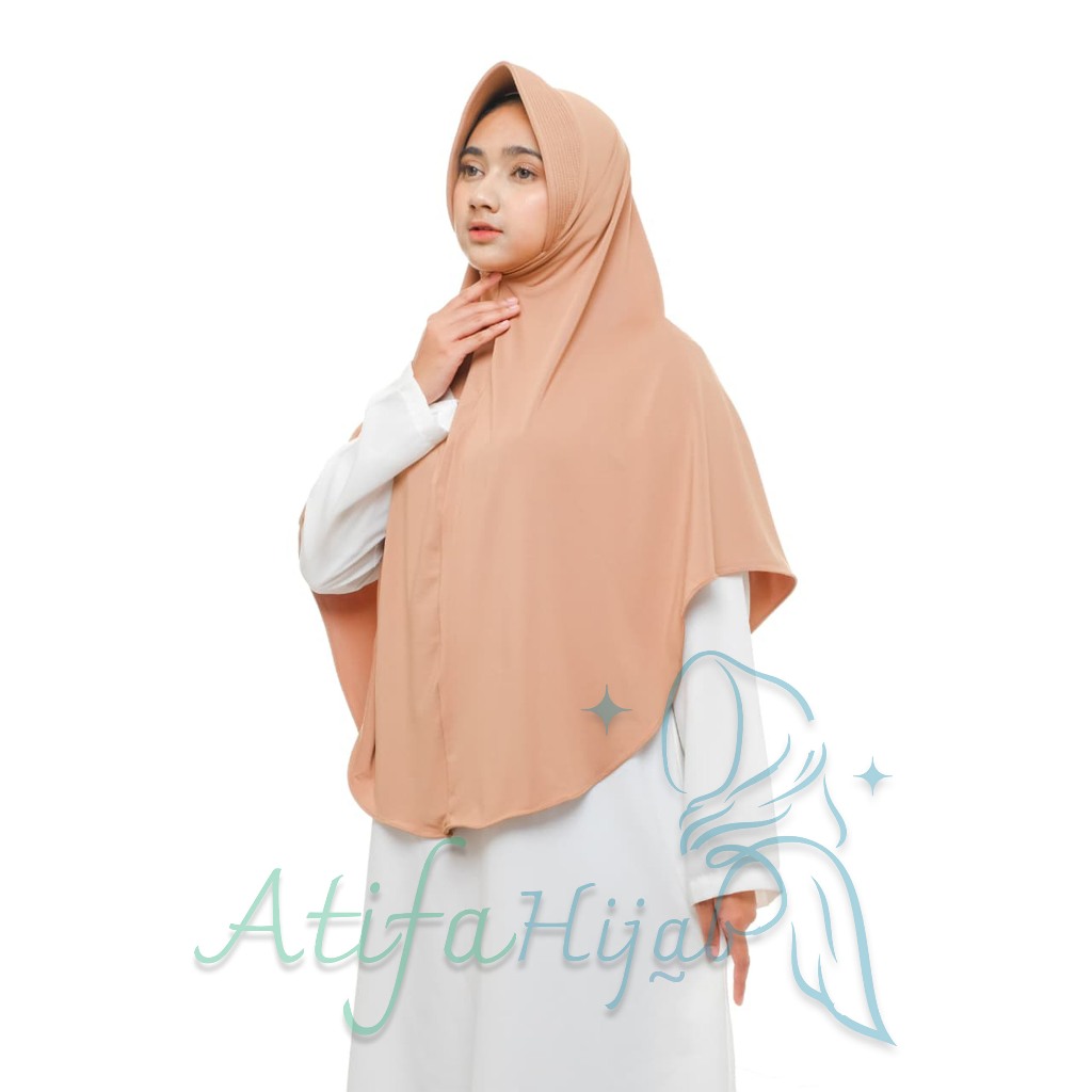 Bergo Instan Jumbo Syari Penguin Oval Jersey Spandek Premium XXL