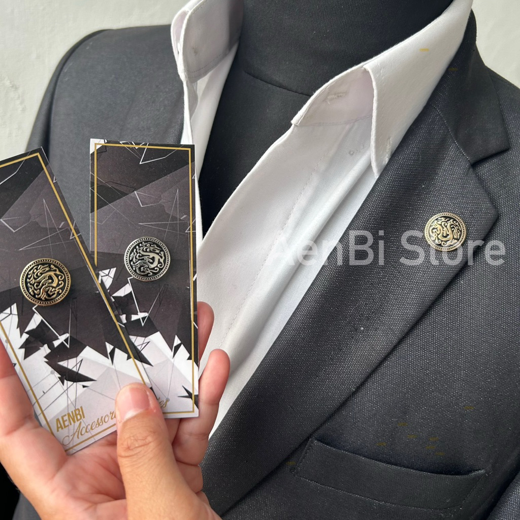 Lapel pin / bros untuk jas - naga abstrak