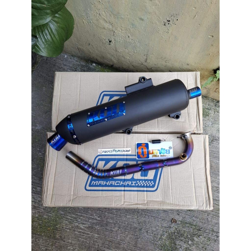Knalpot KOU Mahachai Leher Open Titanium PCX 160, Vario 160 Original Thailand